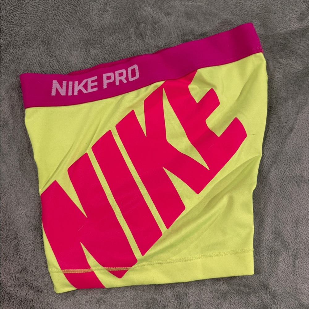 Nike Pro Neon Yellow and Magenta Shorts